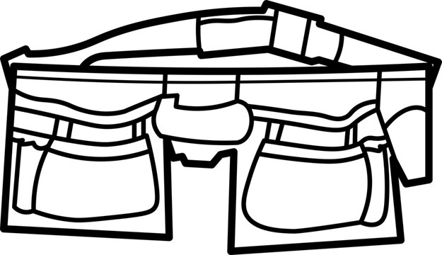 Tool Belt Outline Illustration Vector