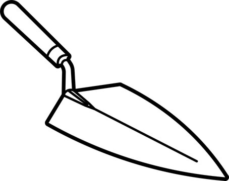 black and white trowel tool clip art preview