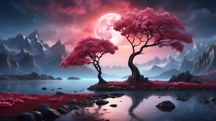 Moonlit Enchantment: A Mystical Landscape