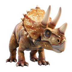 3D Cartoon Triceratops Logo Illustration 