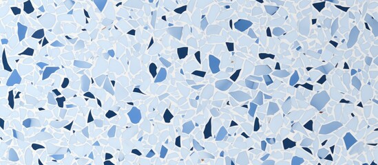 Terrazzo seamless pattern in blue classic flooring texture