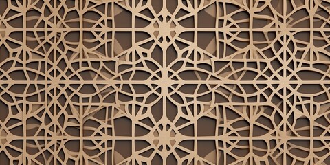Against a backdrop of rich cultural heritage, an Arabic geometric design flourishes, weaving a tapestry of intricate beauty and symbolic meaning - obrazy, fototapety, plakaty