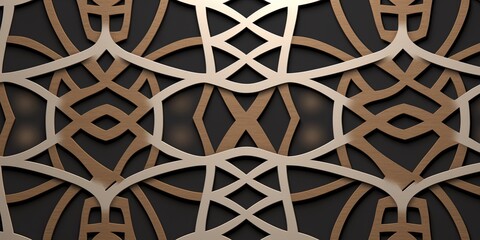 Intricately crafted Arabic geometric motifs grace the decorative background, reflecting the artistry and mathematical precision of Islamic design