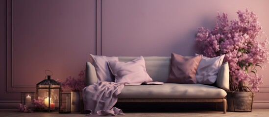 Lilac Interior Mock Up with Lighting
