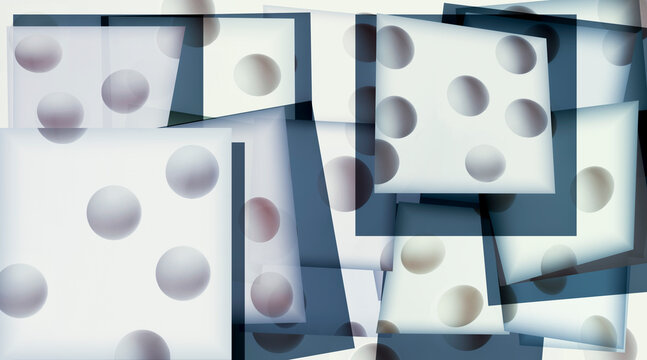 Abstract collage with round and quadrangular shapes