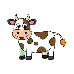 Cow, heifer, ladybird, pet, vector, illustration, draw, cartoon, pretty, cute