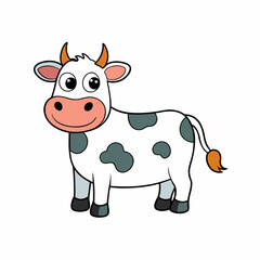 Cow, heifer, ladybird, pet, vector, illustration, draw, cartoon, pretty, cute