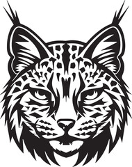 Bobcat silhouette face logo on white background 