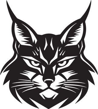 recommend clip art: Bobcat silhouette face logo on white background 