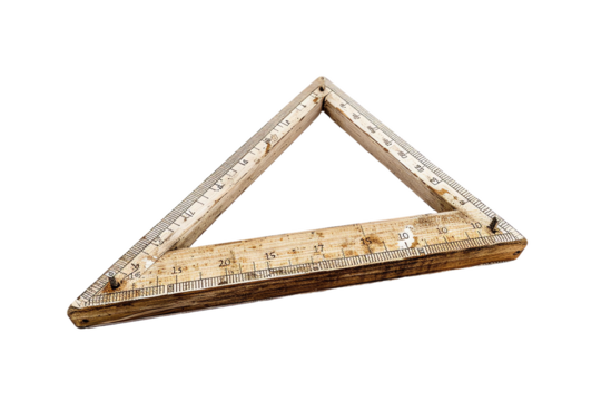 Yellow and white ruler isolated on white background with centimeter and meter measurement markings