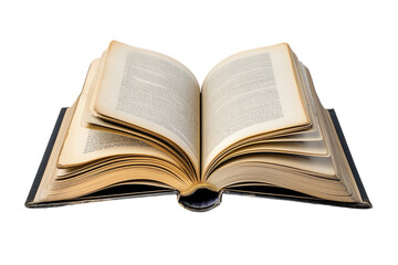 Fototapeta premium Vintage Open Book on transparent Background with Isolated Pages