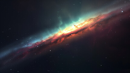 Fototapeta premium Colorful cigar galaxies in space