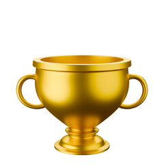 Cartoon style Golden trophy 3D rendering.