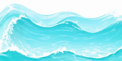 Tuinposter Abstract blue and white water ocean wave and curved line background. Blue wave with liquid fluid ocean texture. Ocean wave banner background. © Vactor Viky
