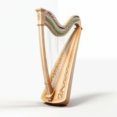 harp (musical instrument) isolated on white background