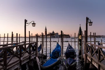 Fotobehang View of the Church of San Giorgio Maggiore, a 16th-century Benedictine church on the island of the same name, from the Riva degli Schiavoni waterfront in Venice, Italy © Mltz