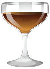 Vector illustration of a filled wine glass