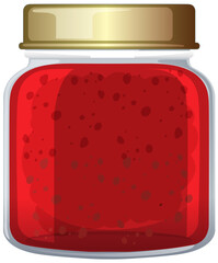 A stylized jar of red berry jam illustration