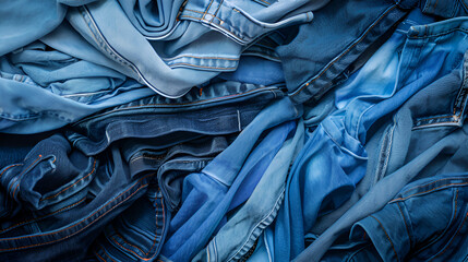 Blue denim jeans fabric background canvas - obrazy, fototapety, plakaty