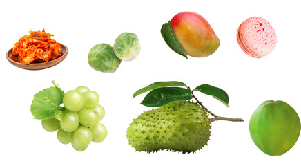 set of fruits isolated Transparent - PNG - illustrator