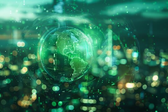 Digital Representation of Global Connectivity and Data Exchange in Cyberspace