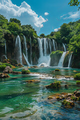 Beautiful cascading waterfalls