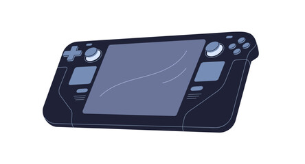Playing console, video game controller. Videogame gadget, gamers device with screen and buttons. Modern joypad accessory, gamepad. Flat graphic vector illustration isolated on white background © Good Studio