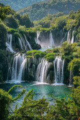 Beautiful cascading waterfalls
