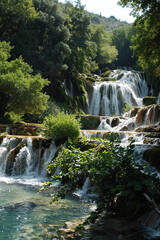 Obraz premium Beautiful cascading waterfalls