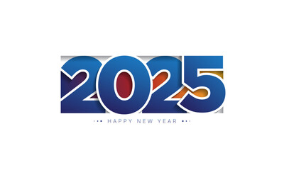 2025 Happy New Year Typography Design.