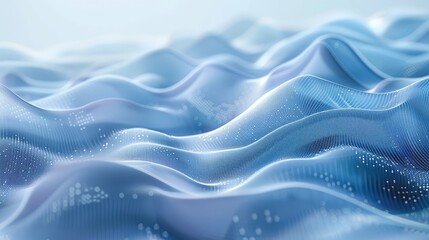 light blue background, abstract pattern of a flowing wave of zeros and ones