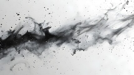 Black and White Paint Splash in the Style of Ethereal Minimalism