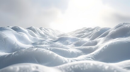 Snowy Mountains Landscape in Photorealistic Digital Art - obrazy, fototapety, plakaty