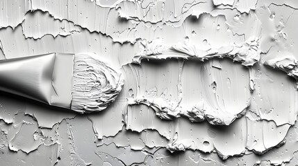 White Paint Brush on Wall in Ambient Occlusion Style