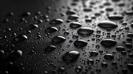 Black Background Water Droplets in Macro Photography Style