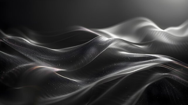 Abstract Dark Silver Wave Pattern in Delicately Rendered Landscapes Style