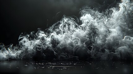 Abstract Smoke Flowing in Black Water, To convey a sense of motion and fluidity in a modern and sophisticated way, ideal for advertising and