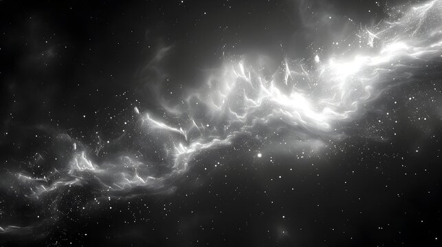 Black and White Nebula Wallpaper with Solarization Effect