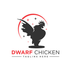 dwarf chicken illustration logo