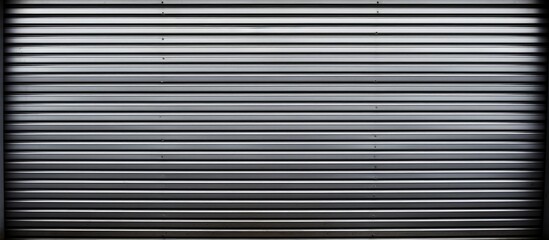 Grey metallic roller shutter door texture at factory site