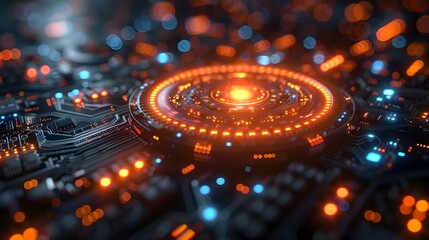 Abstract Technology Background with Digital Pattern