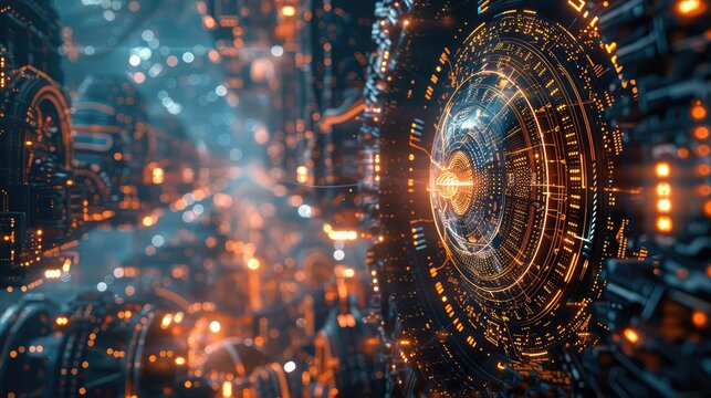 super abstract image of technological advances and data extraction