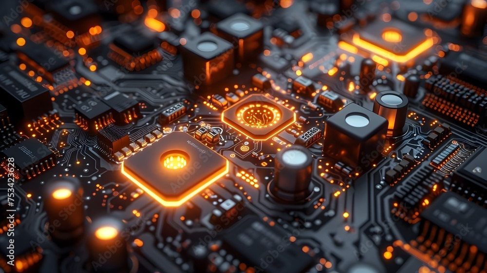 Aufkleber Abstract Technology Background with Geometric Patterns
