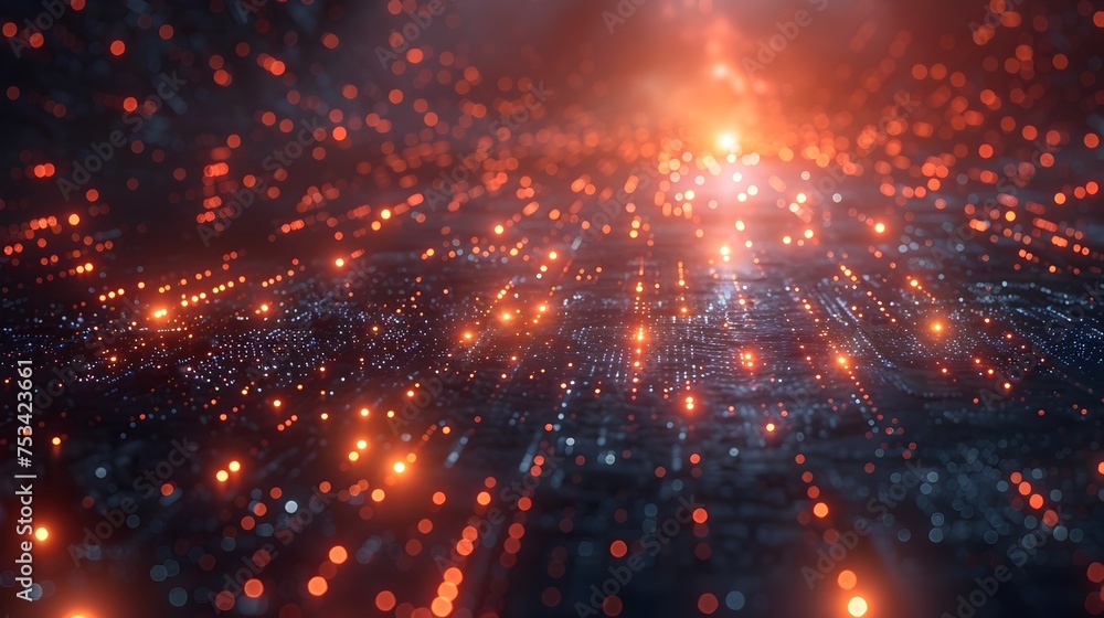 Aufkleber Abstract Technological Background with Digital Patterns