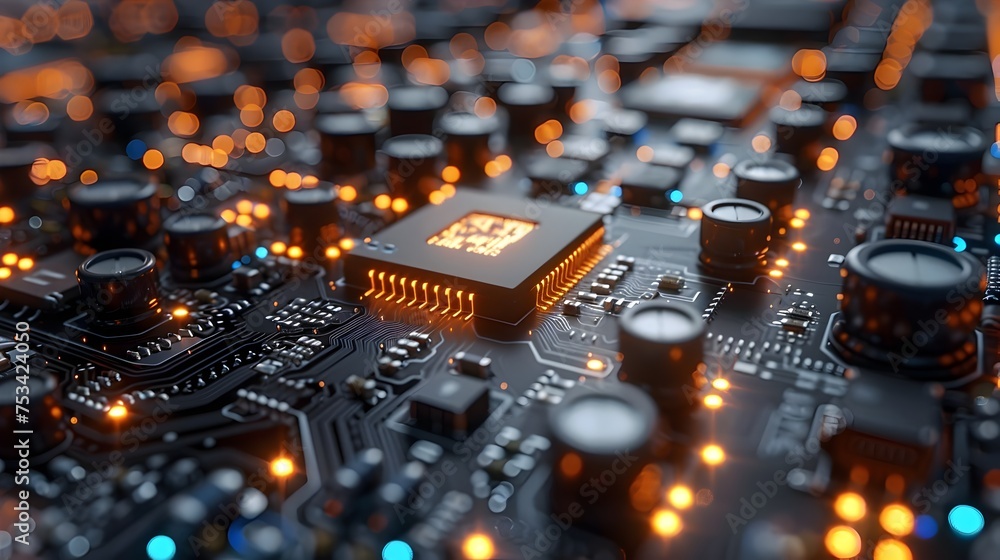 Aufkleber abstract technology background with digital grid