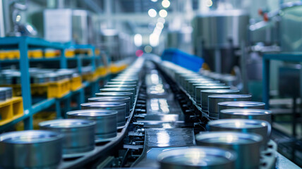 Packaging and manufacturing process of canned seafood in a clean, industrial environment