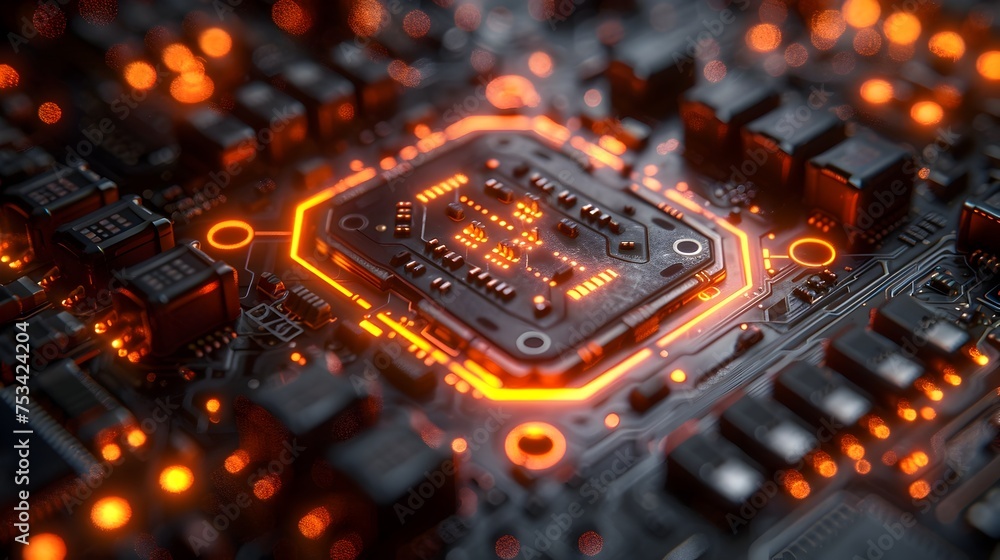 Poster abstract technology background with digital design