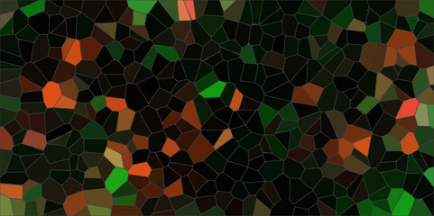 Abstract Seamless Multicolor Quartz Crystal Pixel Diagram Background. Black vector low poly cover. Dark Multicolor Broken Stained Glass Background with dark lines. Geometric Retro tiles pattern.