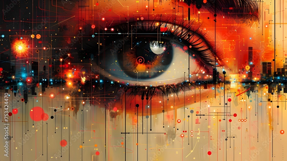 Poster Abstract Technology Background with Digital Pattern