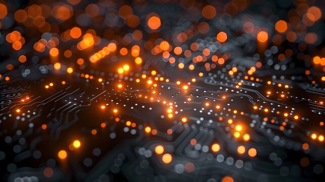 Abstract Technology Background with Digital Elements - Powered by Adobe